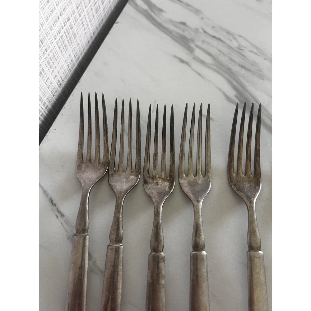 Vintage Windsor 1847 Rogers Bros Meridin Lot of 9 Dinner Forks Silverplate BxA